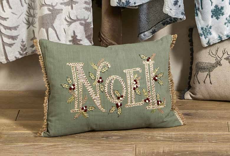 Embroidered Noel | Cushion