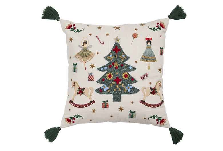 Embroidered Tree and Rocking Horse | Cushion