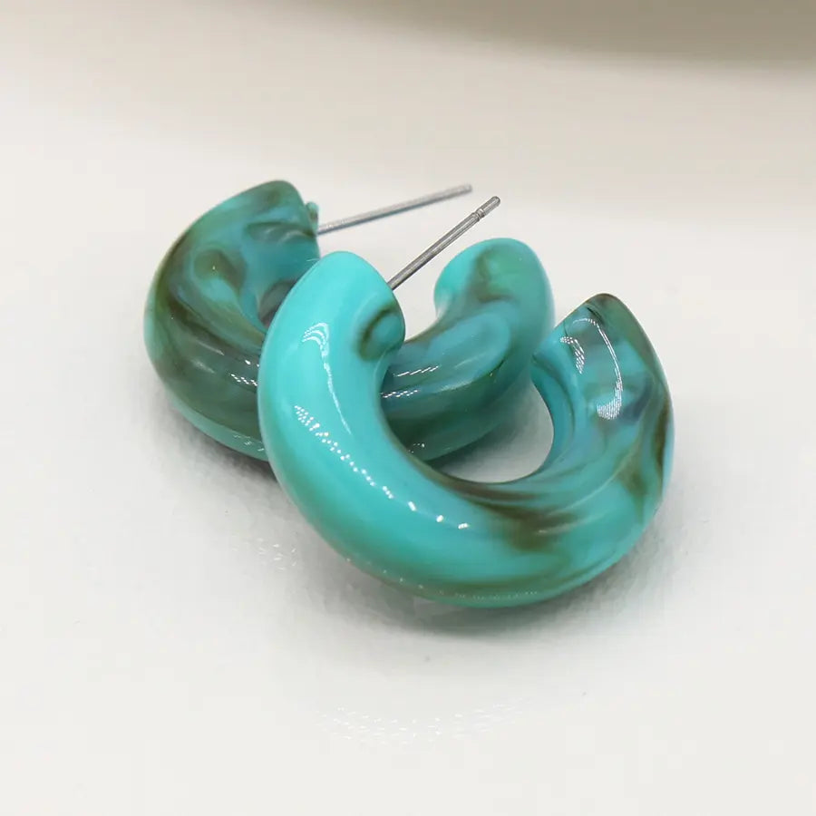 Turquoise C-Post | Acrylic Hoops