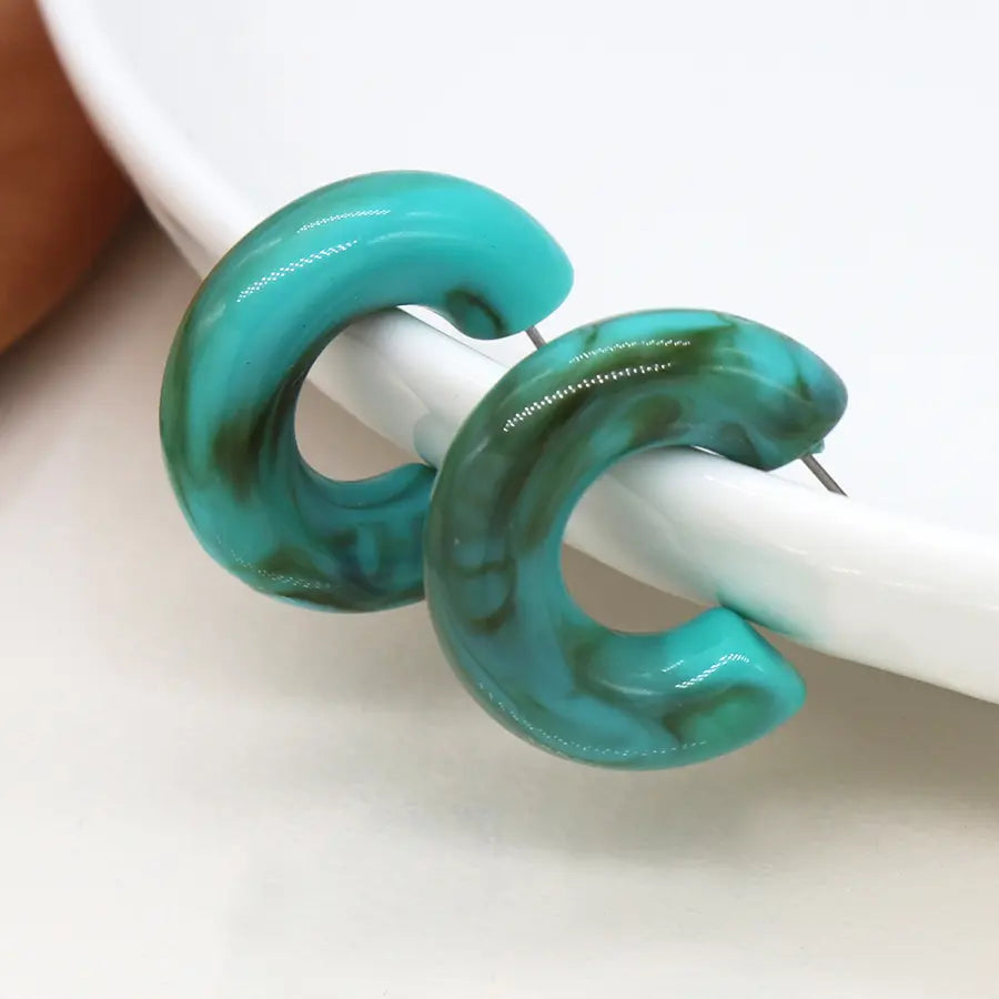 Turquoise C-Post | Acrylic Hoops