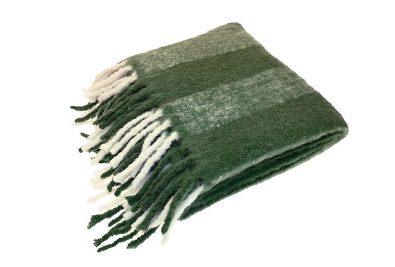 Wool Blend Wide Stripe Lambs Tail | Throw