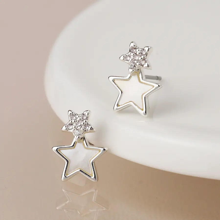 Double Star | Silver Plated Studs