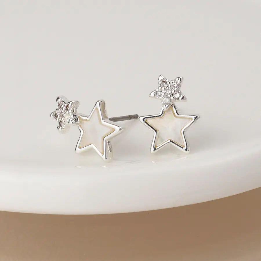Double Star | Silver Plated Studs