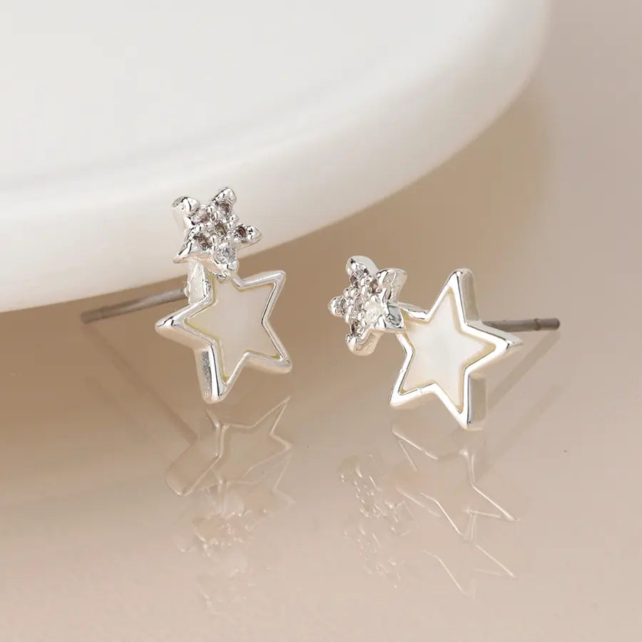 Double Star | Silver Plated Studs