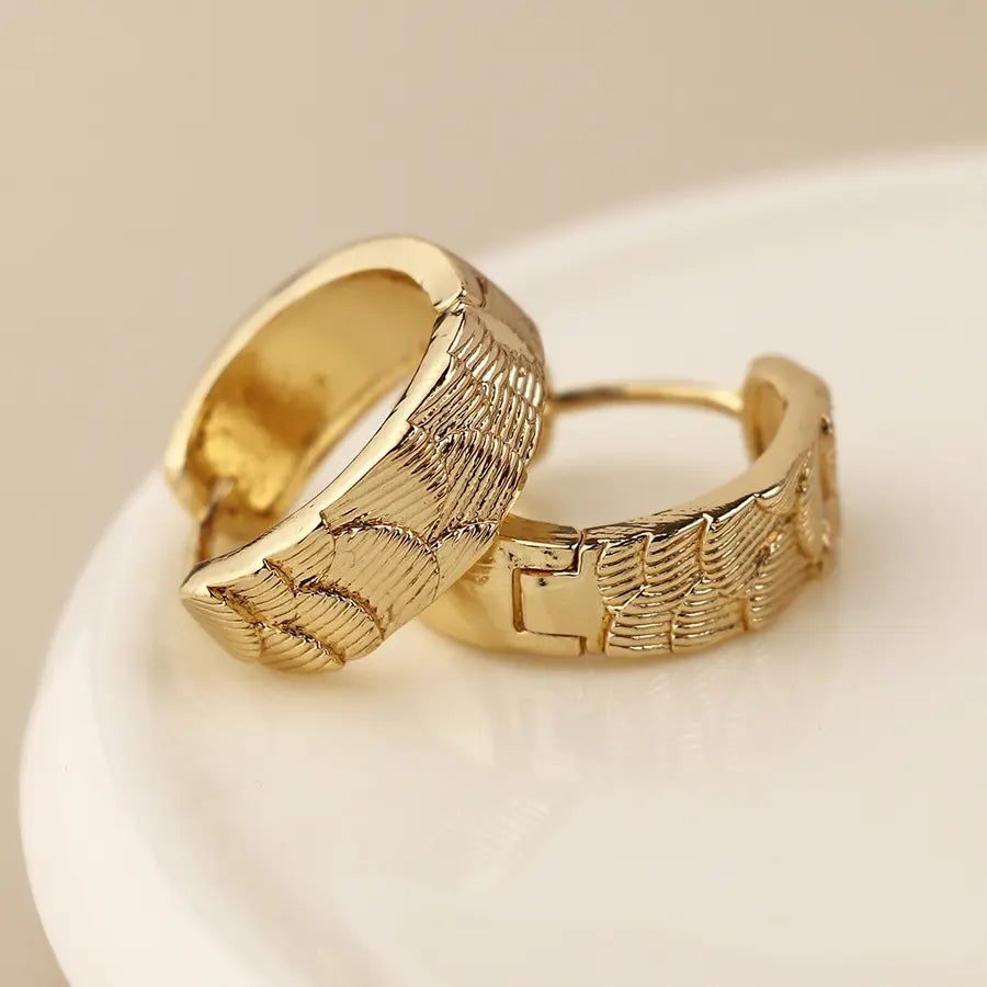 Scallop Hoop | Golden Earrings