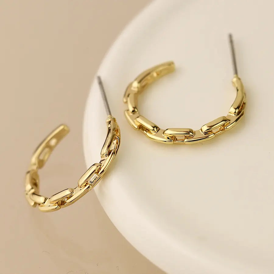 Link C-Hoop | Golden Earrings