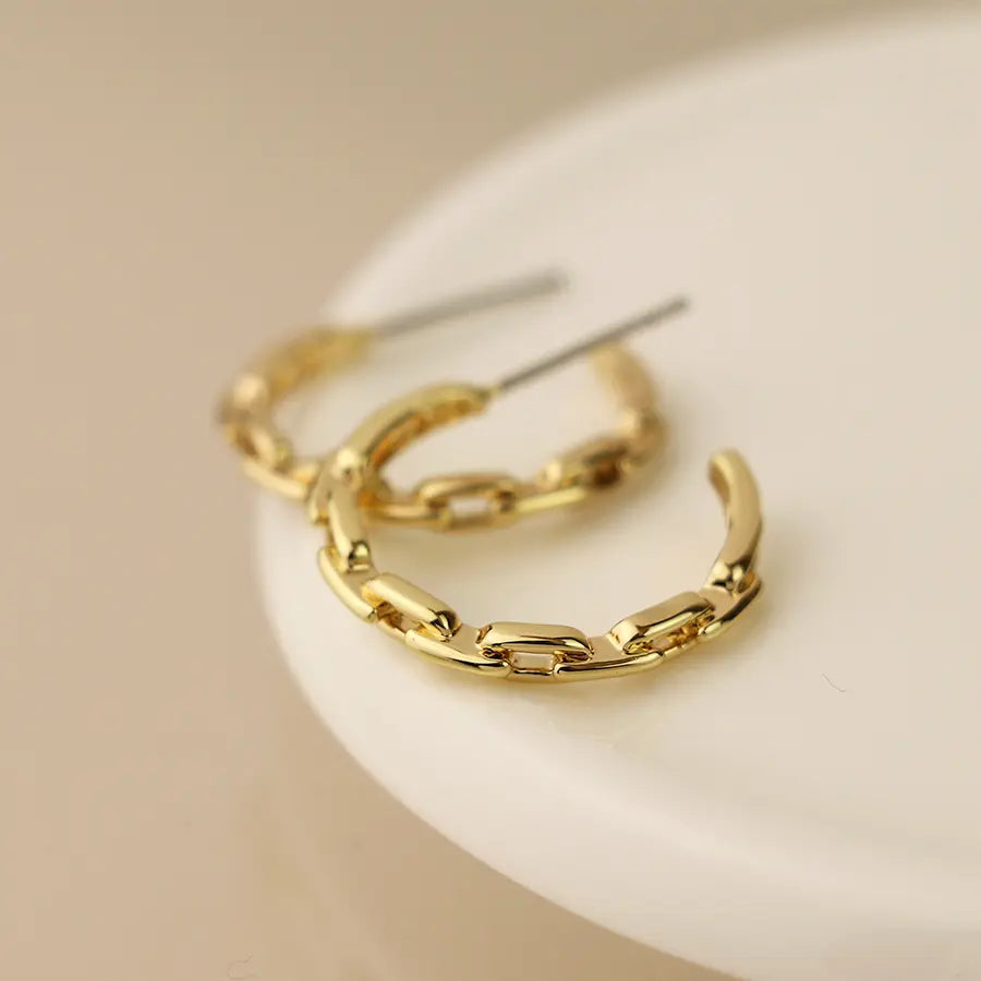 Link C-Hoop | Golden Earrings