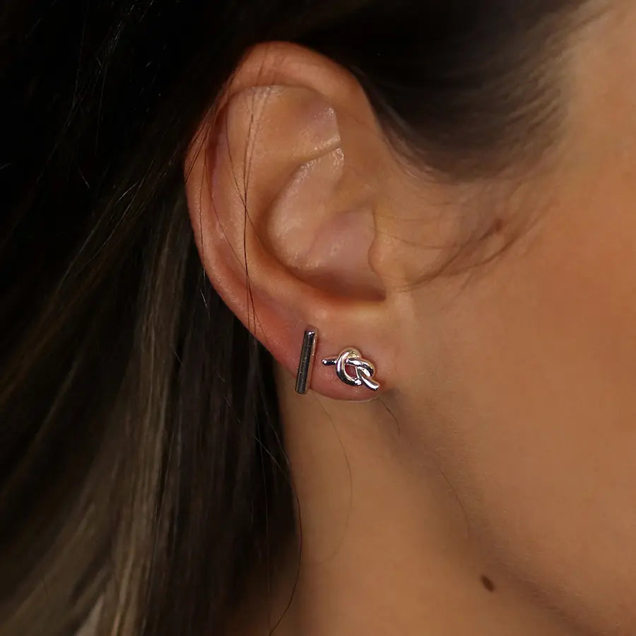 Simple Bar | Silver Plated Earrings