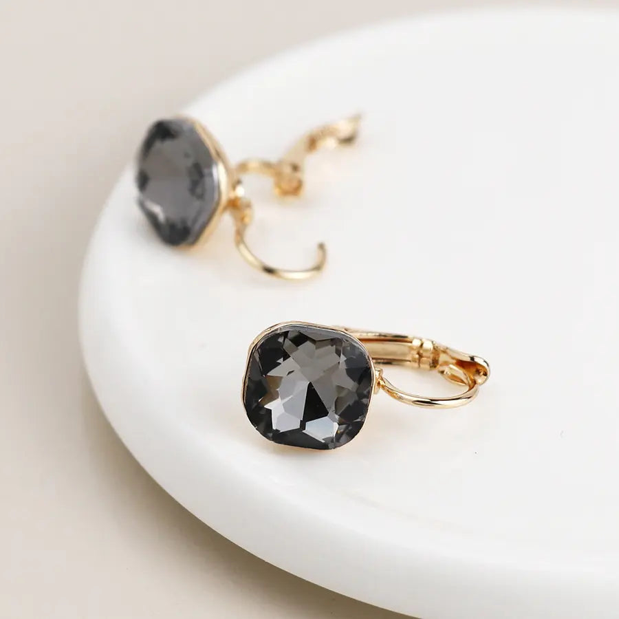 Smoky Square | Drop Earrings