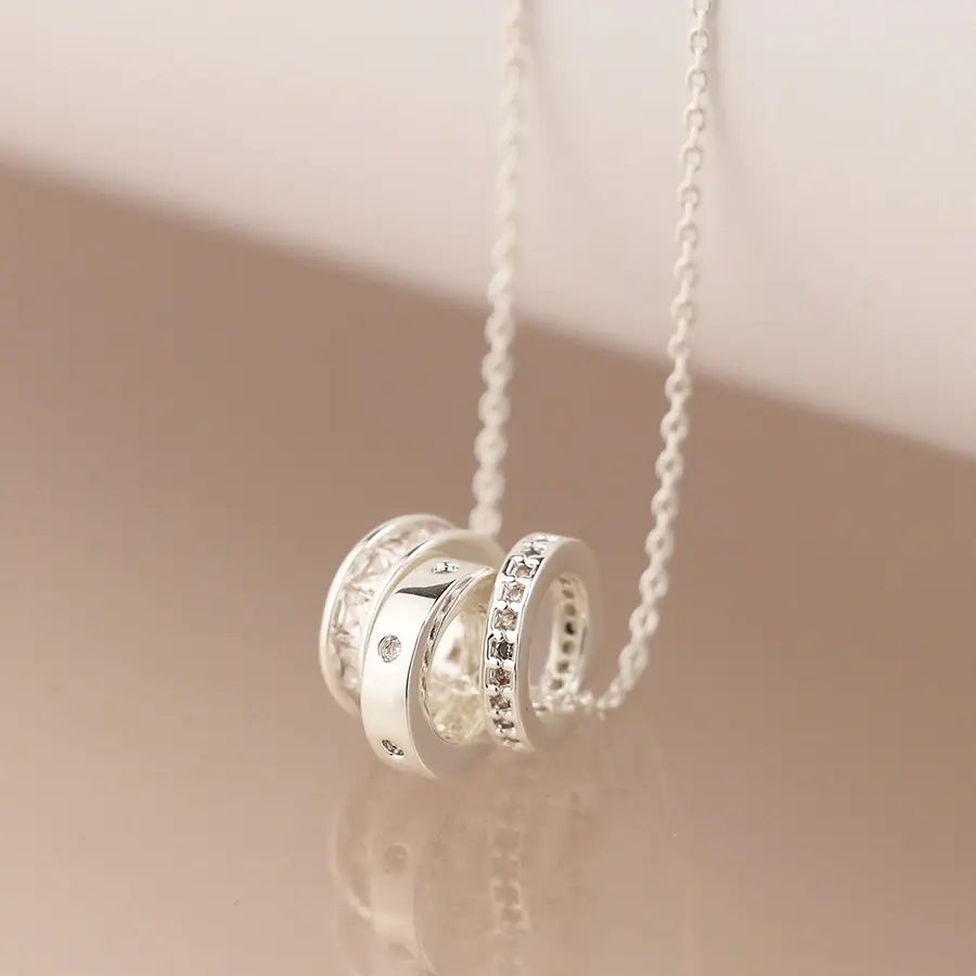 Triple Rings | Silver Plated Necklace