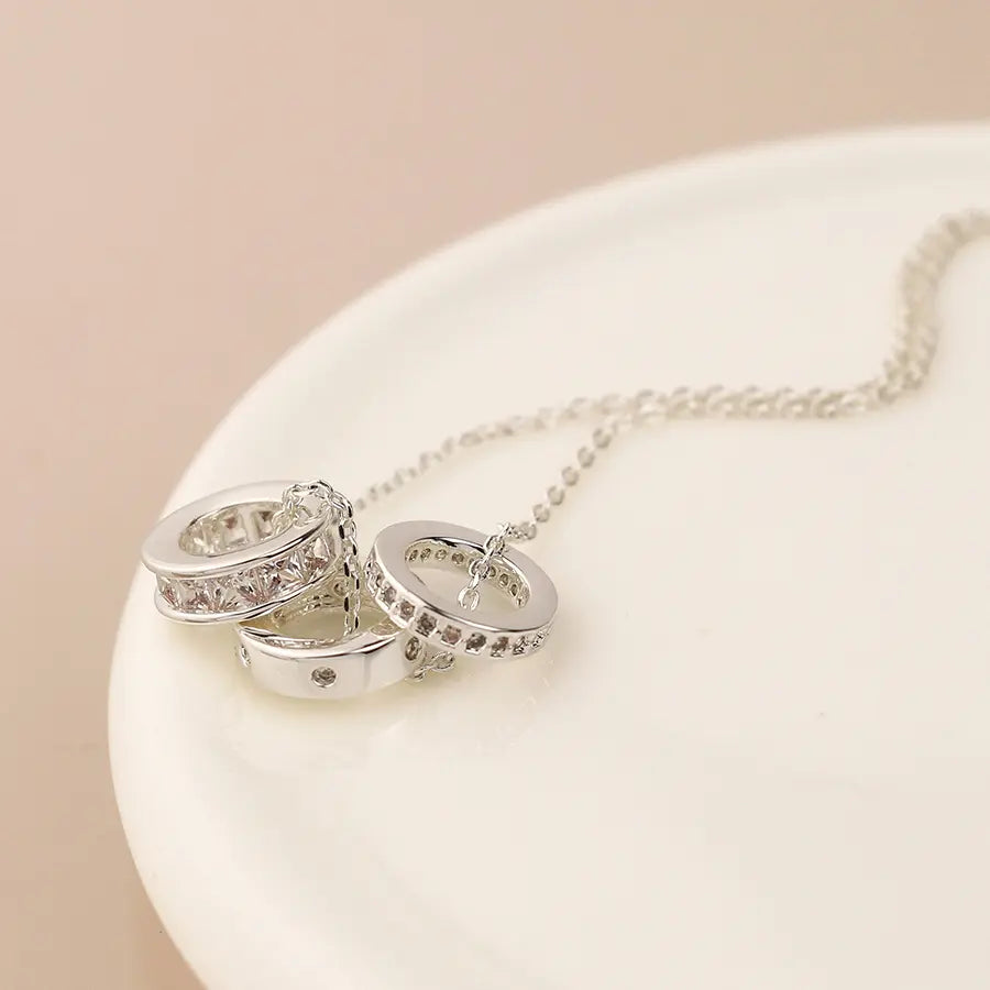 Triple Rings | Silver Plated Necklace