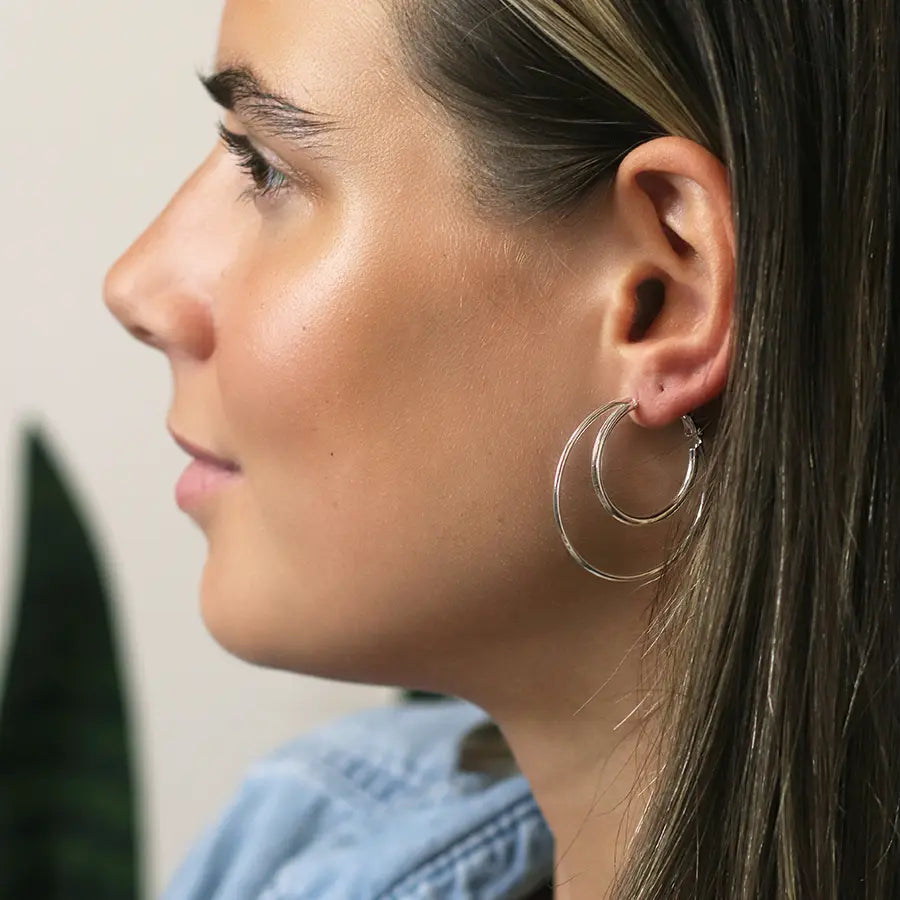 Double Circle | Hoop Earrings