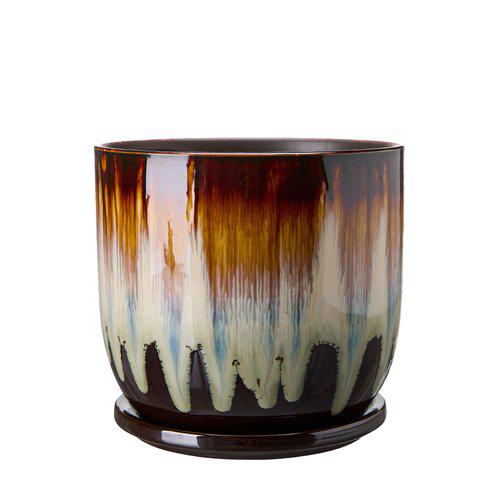 Nima Plant Pot with Saucer | Stoneware