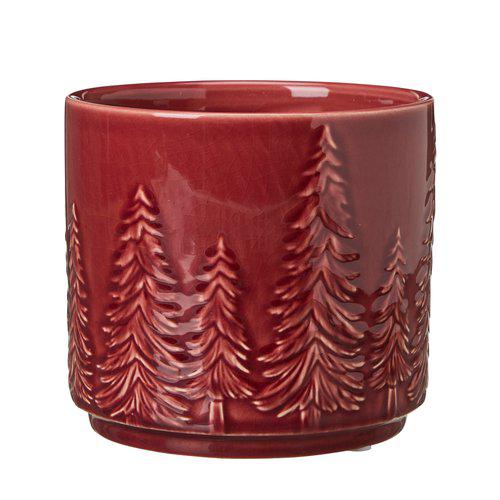 Grana Plant Pot | Dark Red Stoneware