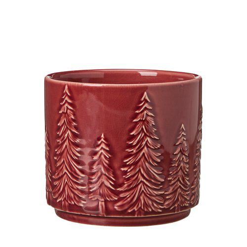 Grana Plant Pot | Dark Red Stoneware