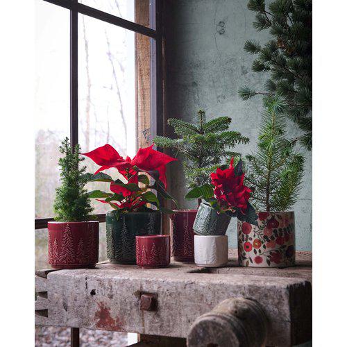 Grana Plant Pot | Dark Red Stoneware