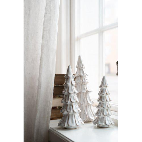 Christmas Tree Stoneware Off White | Set of 2