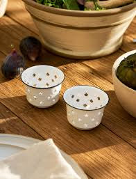 Tealight Holders | Enamel White | Set of 2