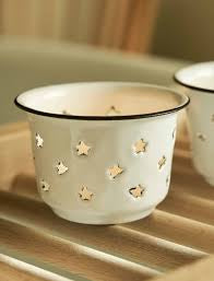 Tealight Holders | Enamel White | Set of 2