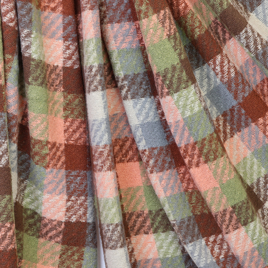 Jessica Salmon Sage & Brown Mix Check Weave | Scarf