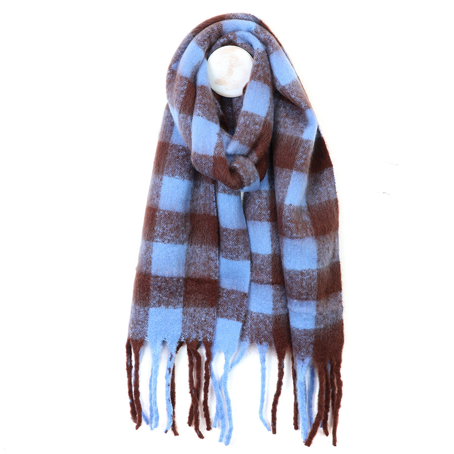 Molly Brown & Cornflower Blue Cosy Check | Scarf