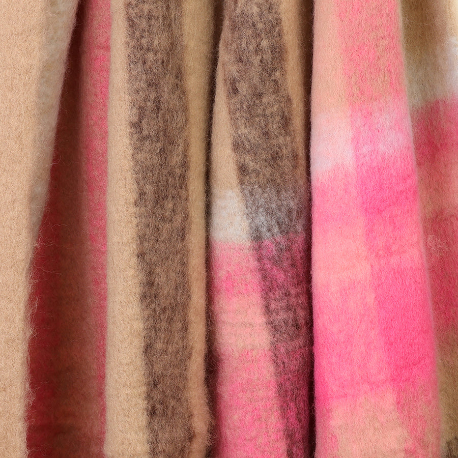 Molly Taupe & Pink Mix Cosy Check | Scarf