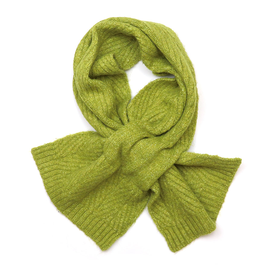 Charlotte Chartreuse Green Herringbone Pull Through | Scarf