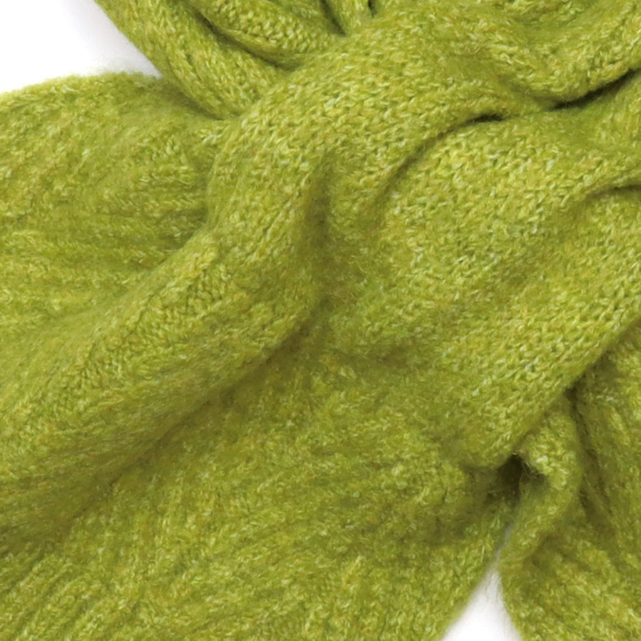 Charlotte Chartreuse Green Herringbone Pull Through | Scarf