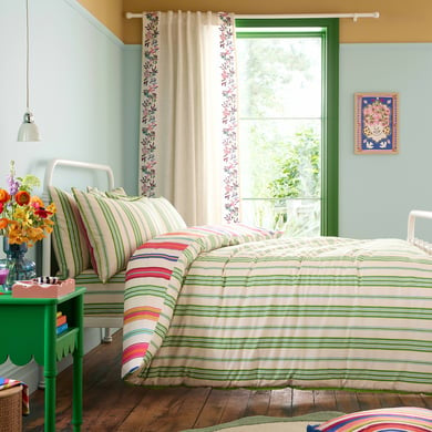 Sophie Stripe 100% Cotton Duvet Cover Set Bright