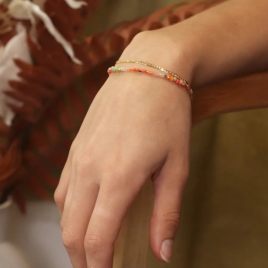 Coral Layered Bracelets