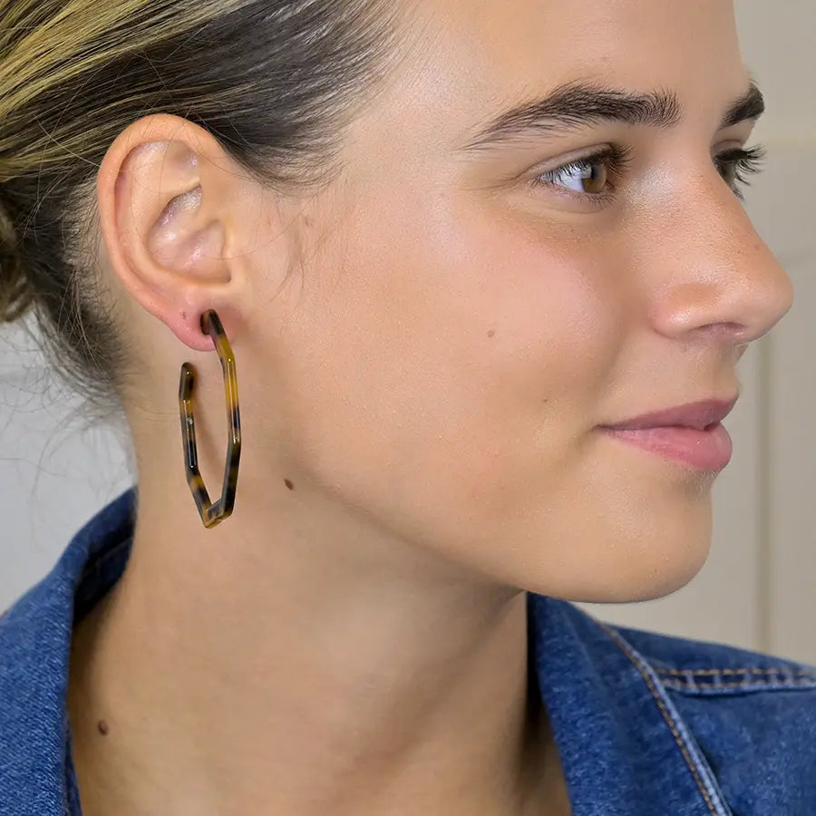 Tortoiseshell Octogon Hoops