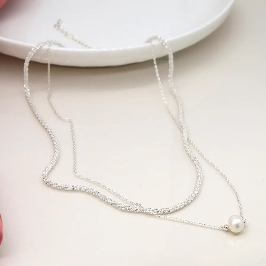 Double Layer Faux Pearl Necklace
