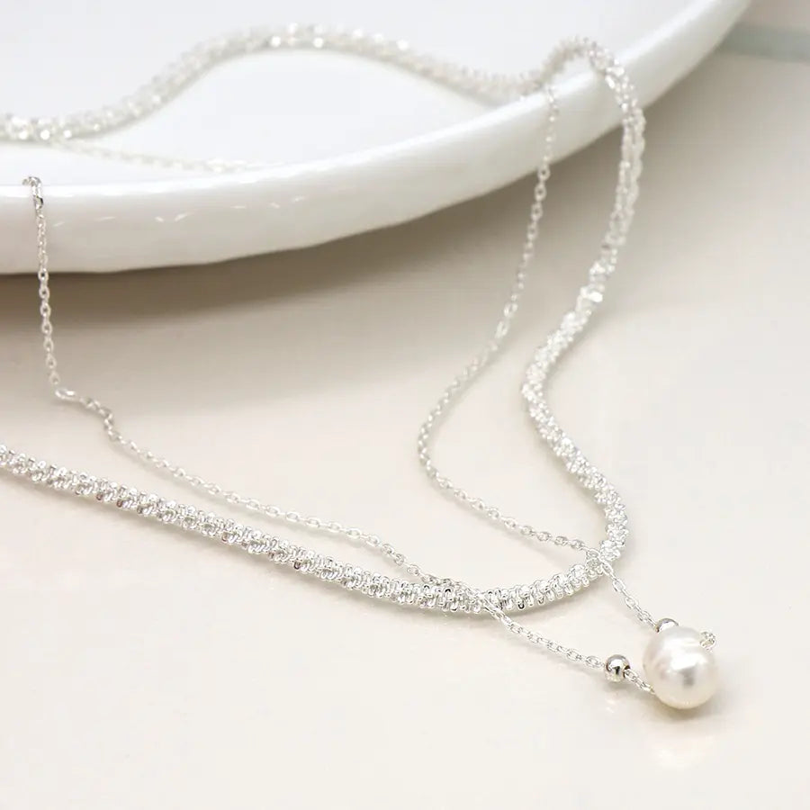 Double Layer Faux Pearl Necklace