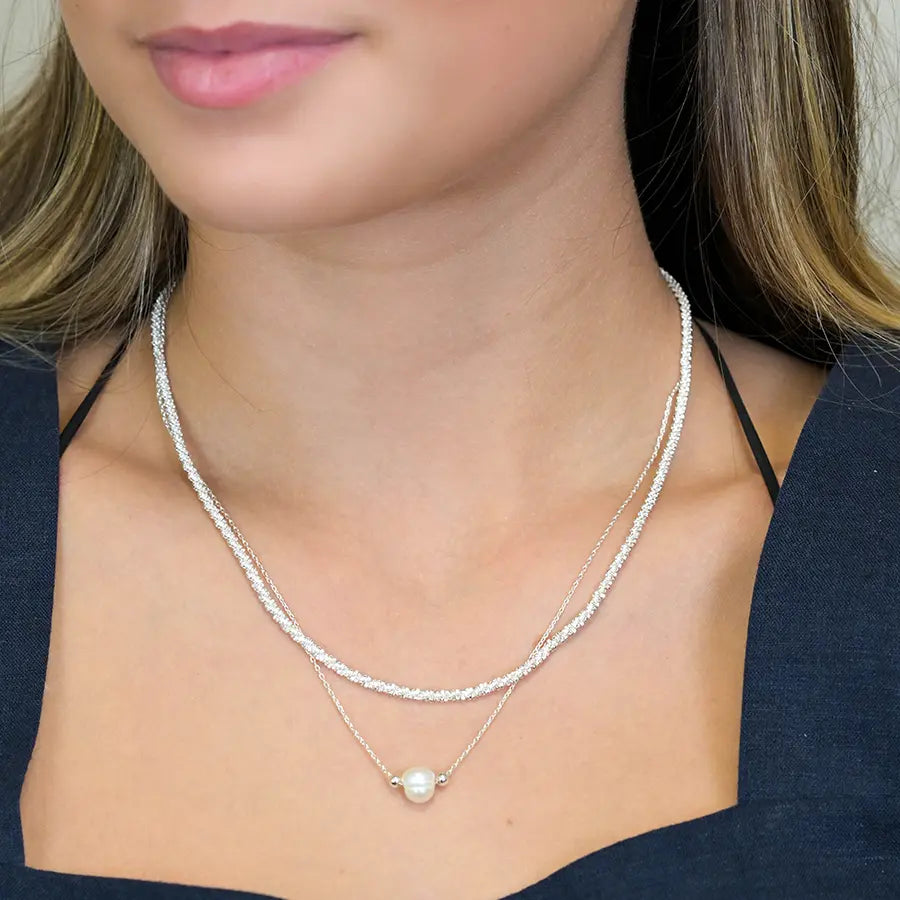 Double Layer Faux Pearl Necklace