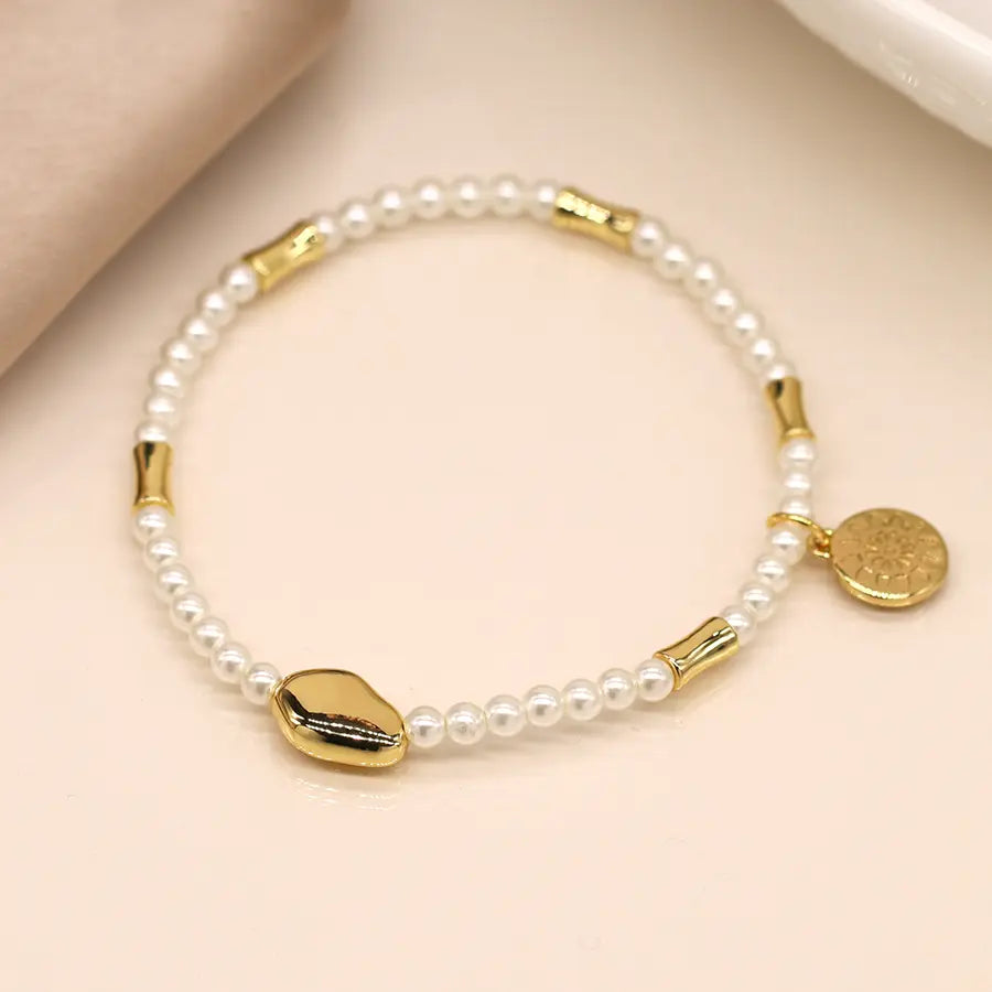 Ivory and Gold Seed Bracelet