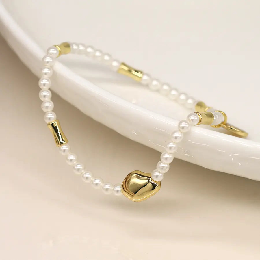 Ivory and Gold Seed Bracelet