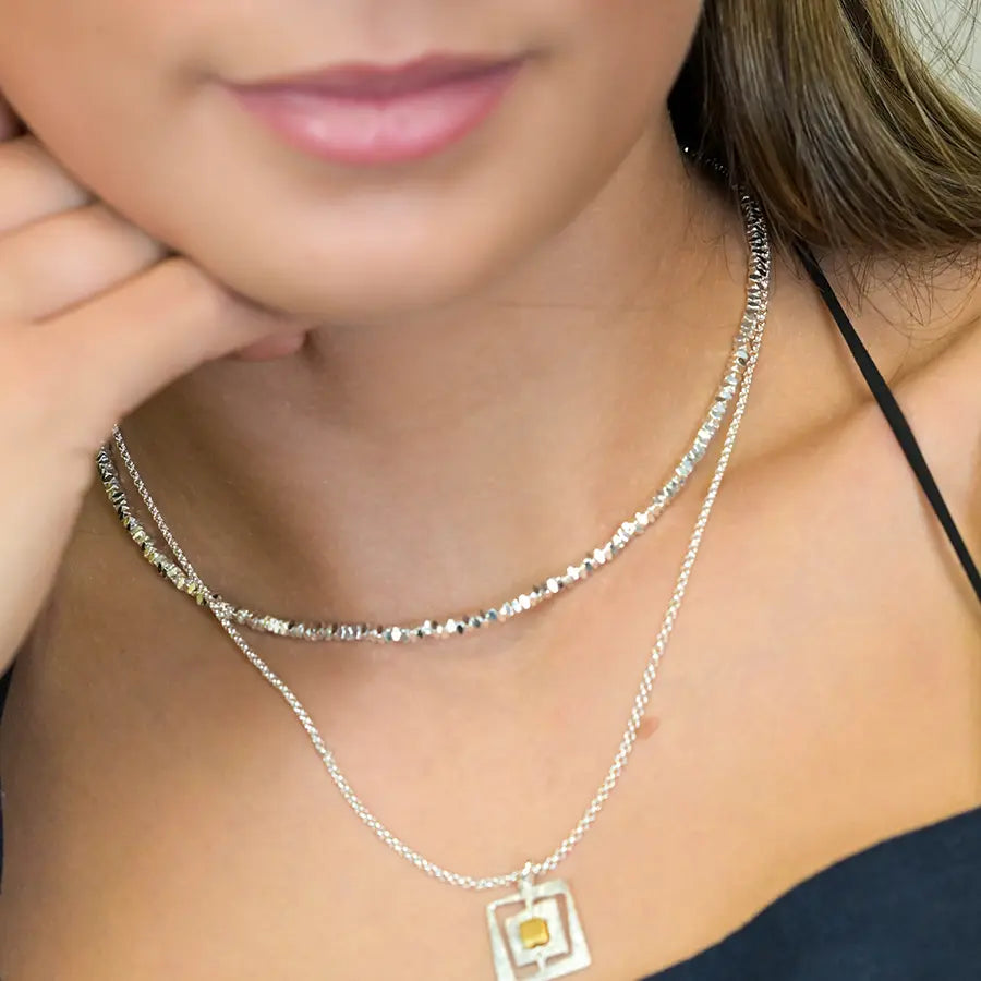 Silver Edge Necklace