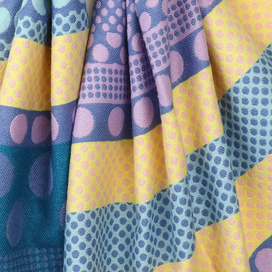 Blue Polkadot Stripe Scarf