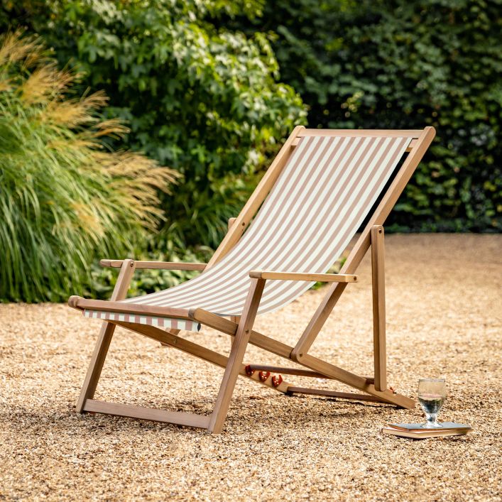 Striped Deck Chair | Clay