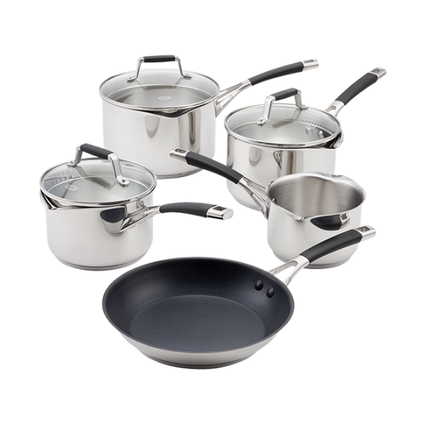 Flow 5 Piece Draining Saucepan Set