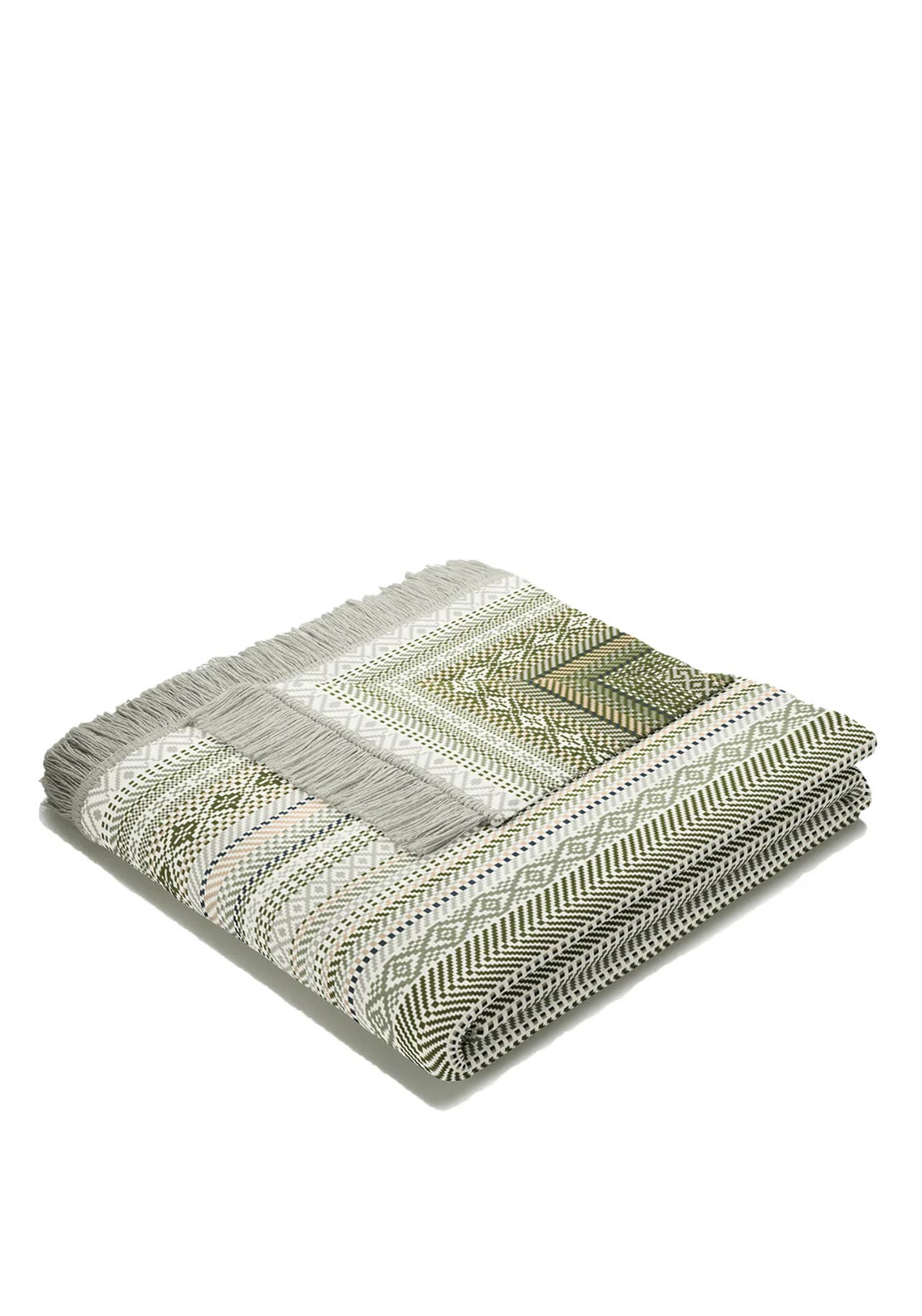 Cotton Rich Throw | Kian Stripe Green