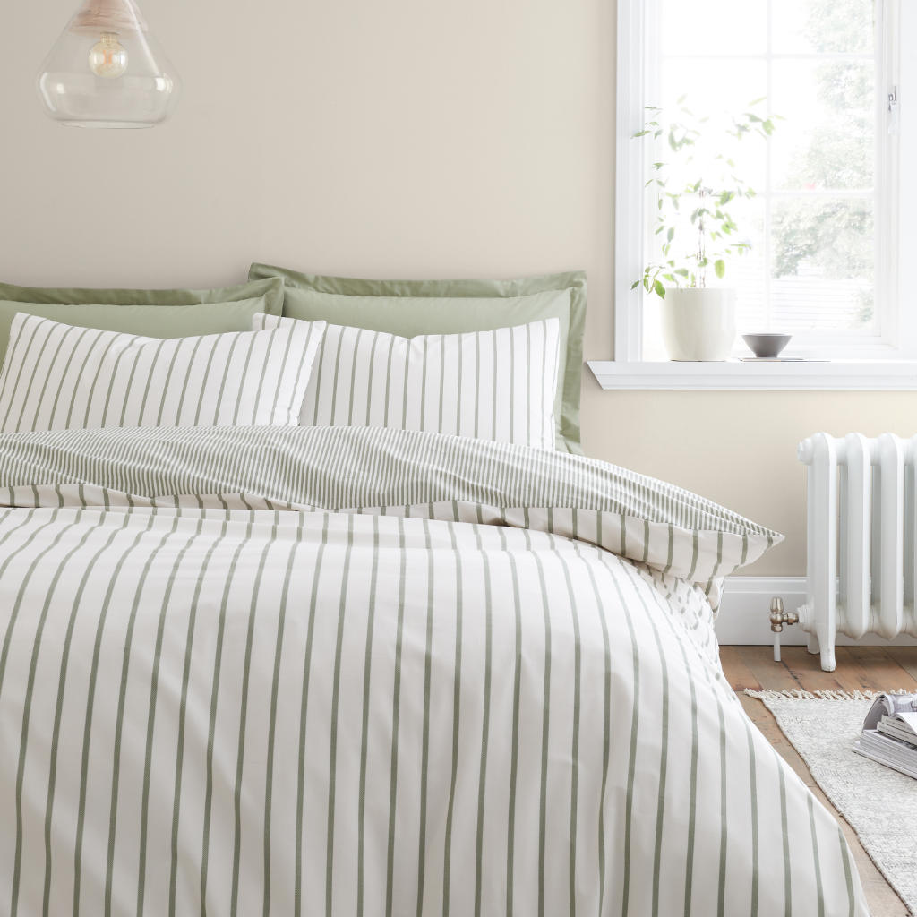 Hampton Stripe | Green Duvet Covers