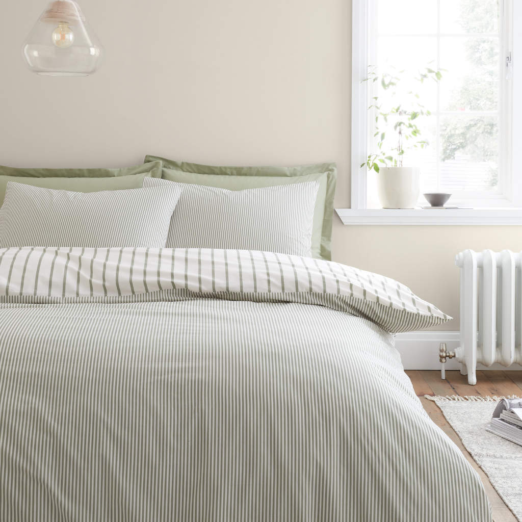 Hampton Stripe | Green Duvet Covers