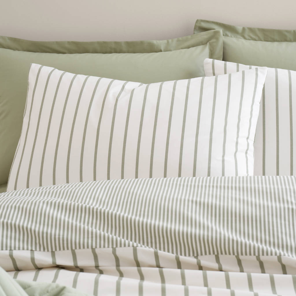 Hampton Stripe | Green Duvet Covers