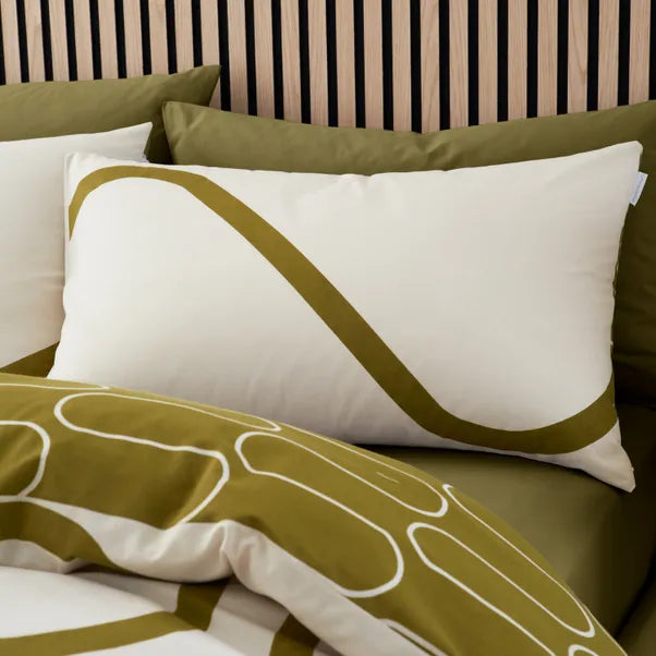 Linear Curve Geometric | Olive Duvet Covers