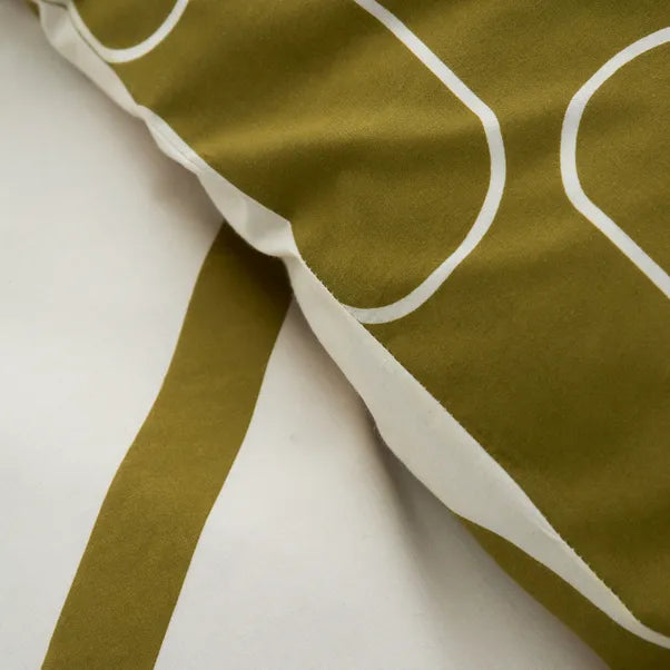 Linear Curve Geometric | Olive Duvet Covers