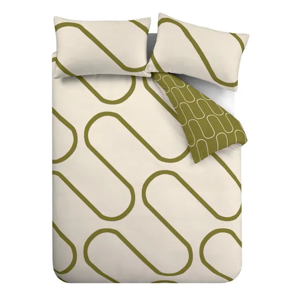 Linear Curve Geometric | Olive Duvet Covers