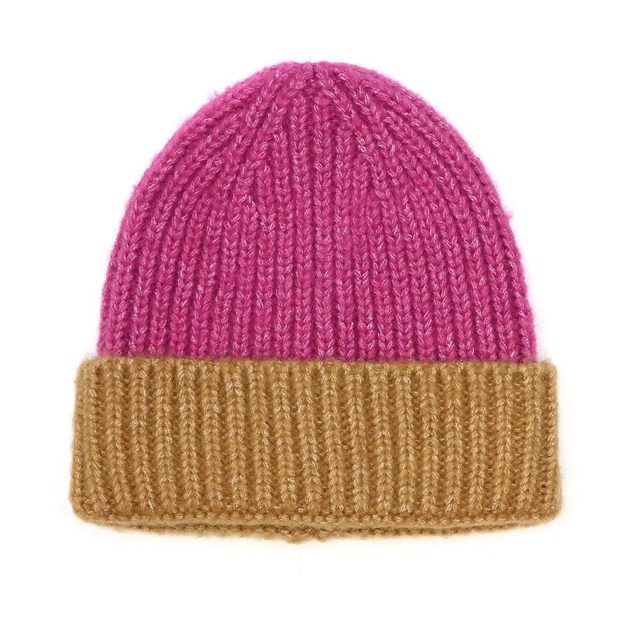 Magenta Turn-Up Beanie