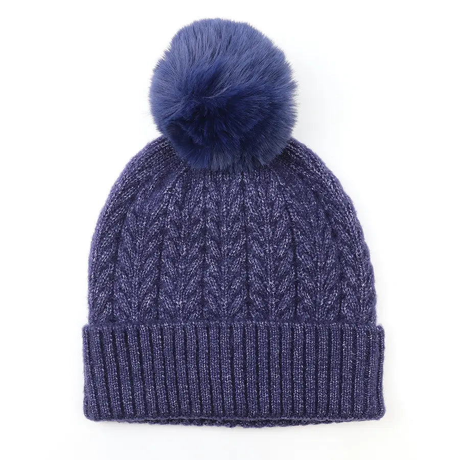 Navy Herringbone Hat