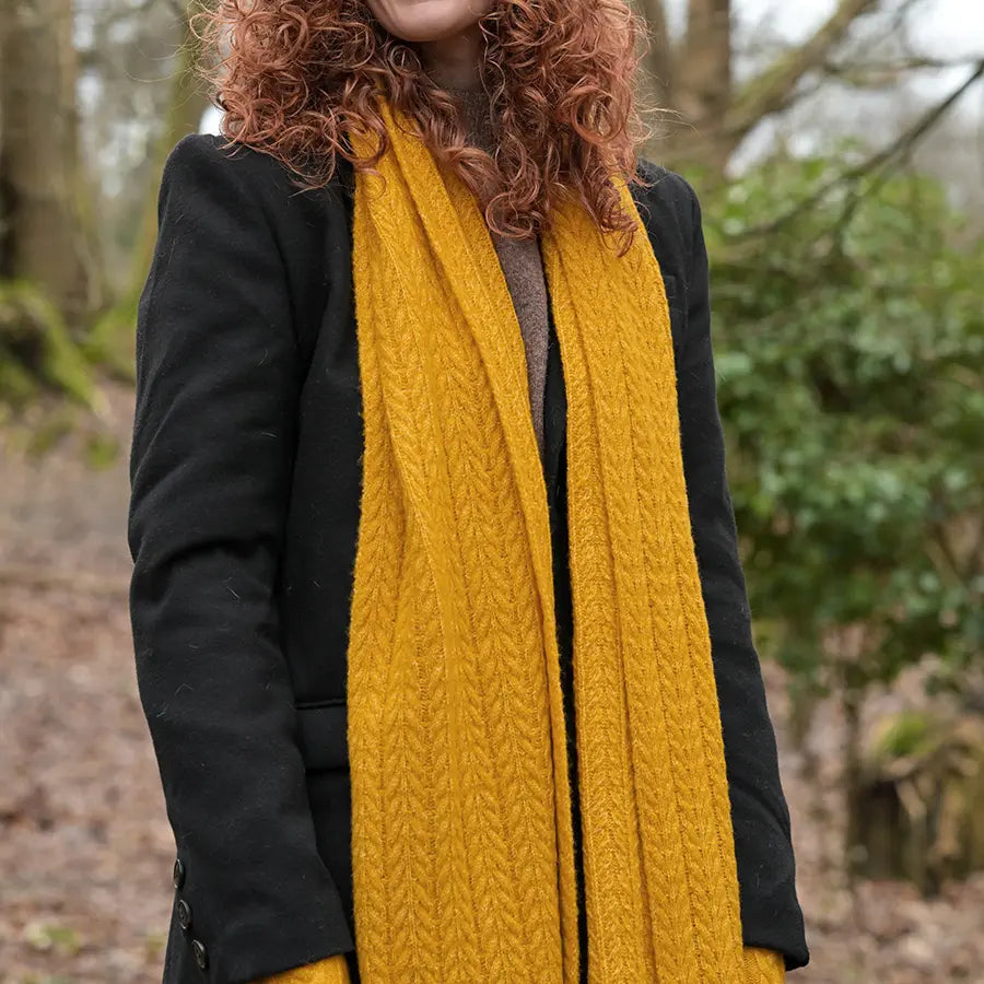 Mustard Herringbone Scarf